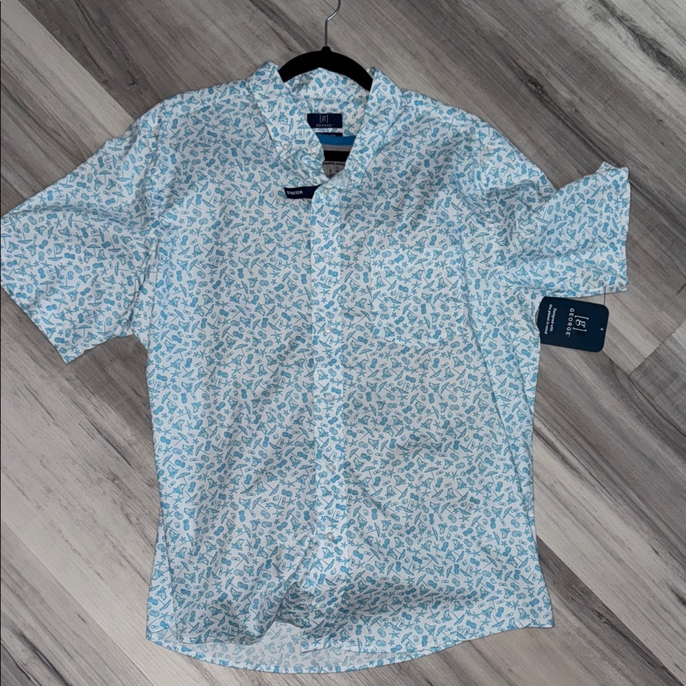 George Light Blue Patterned Casual Shirt